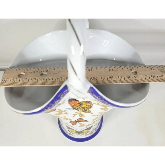 Formalities by Baum Bros Butterfly Collection Ceramic Flared Vase w Gold Accents - Picture 5 of 6